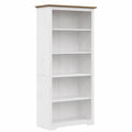 Estantería de Madera de Pino con 5 Estantes para Oficina y Hogar, Color Marrón
