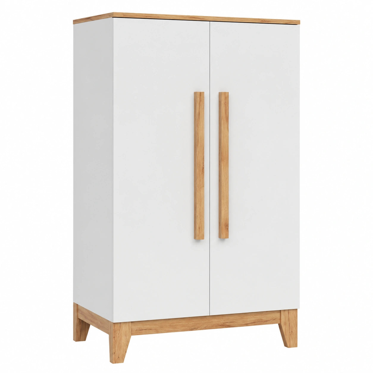 Armario Infantil Malia de VitaliSpa, Blanco y Artesano, 70x120cm, Ideal para Ropa de Niños