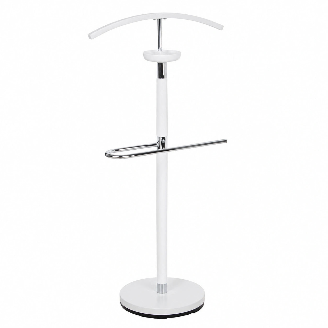 Mueble Auxiliar de Metal y Madera Blanco y Cromado 40x30x115 cm