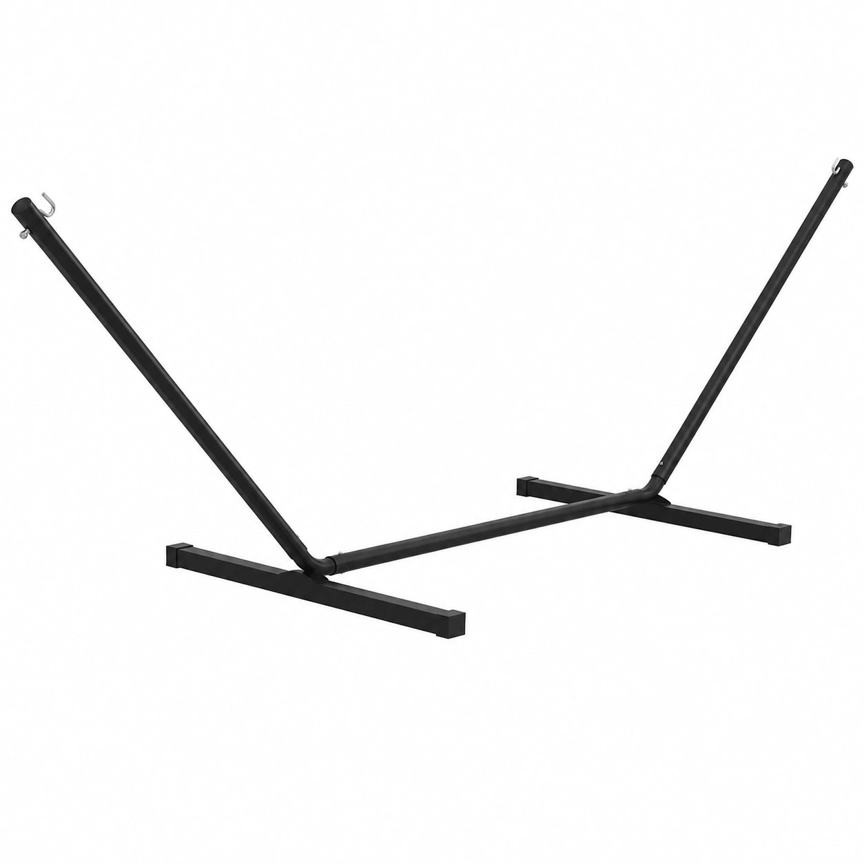 Soporte de Hamaca de Metal Outsunny para Jardín y Terraza, Capacidad 120 kg, Medidas 360x92x112 cm, Color Negro