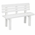 Banco de Jardín 2 Plazas Exterior | 110x52x71 cm | Plástico Resistente PP | Blanco Clásico | Hasta 130 kg | Montaje Sencillo