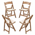 Sillas Plegables Gala con Cojín, Pack de 4, Efecto Madera, Color Roble Claro