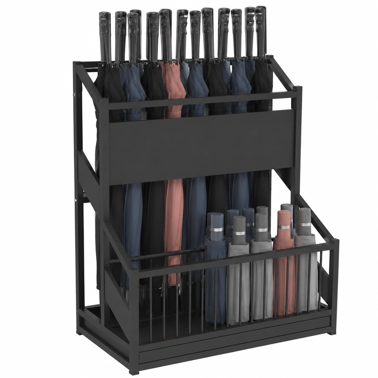 Soporte de Paraguas de Metal Moderno para Almacenamiento Interior y Exterior