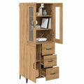 Armario de Madera de Roble con Estantes Ajustables 70x34x180 cm