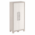 Armario de Resina Impermeable con Baldas Ajustables para Interiores y Exteriores, Beige
