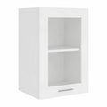 Armario de Cocina Colgante de Vidrio y Madera Blanca 40x31x60 cm