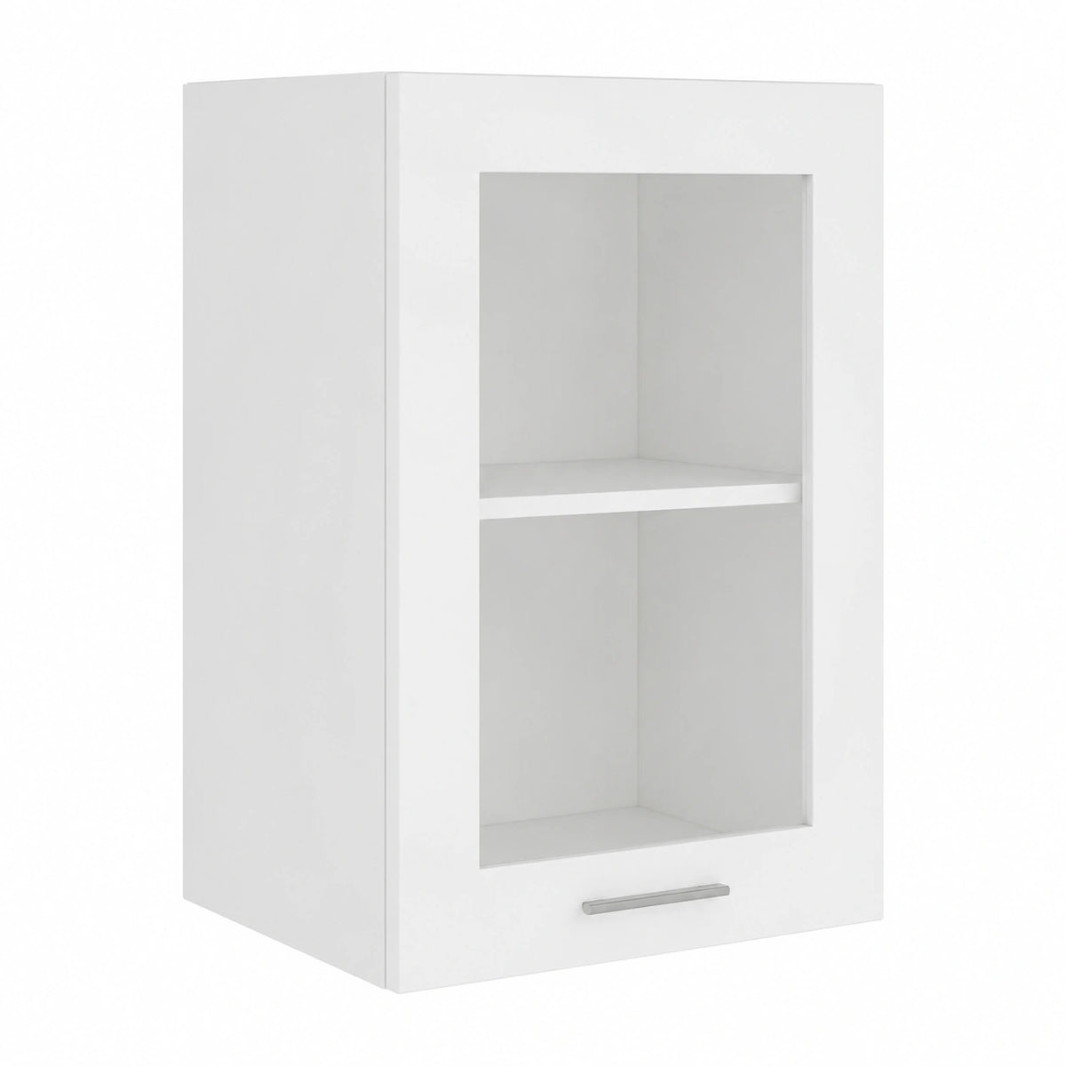 Armario de Cocina Colgante de Vidrio y Madera Blanca 40x31x60 cm