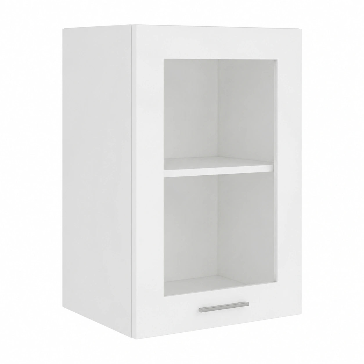 Armario de Cocina Colgante de Vidrio y Madera Blanca 40x31x60 cm