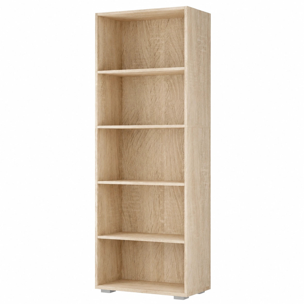 Estantería Roble 5 Niveles Ajustables CASARIA® 190x60x28cm para Oficina y Hogar