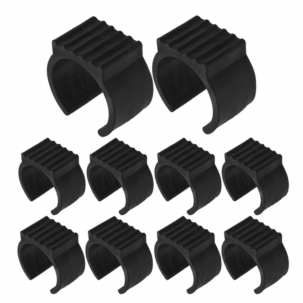 Protectores Antideslizantes para Patas de Silla y Soportes de Hamaca en Forma de U, Negro, 20 Unidades